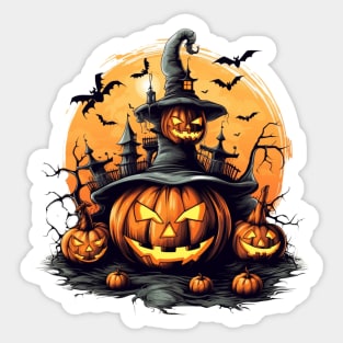 Scary halloween pumpkins Sticker